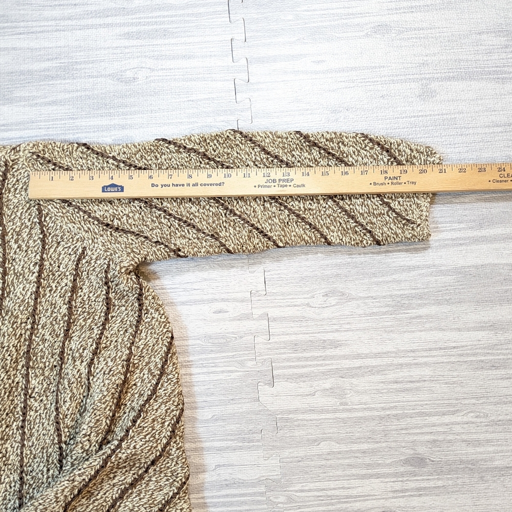Vntg Liz Claiborne Oversized Knit Sweater Wool Blend, Ribbon Striped, Cozy Med - Picture 6 of 9